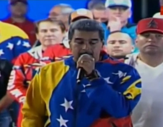 Nicolas Maduro, tras proclamar los resultados que le dan por vencedor
