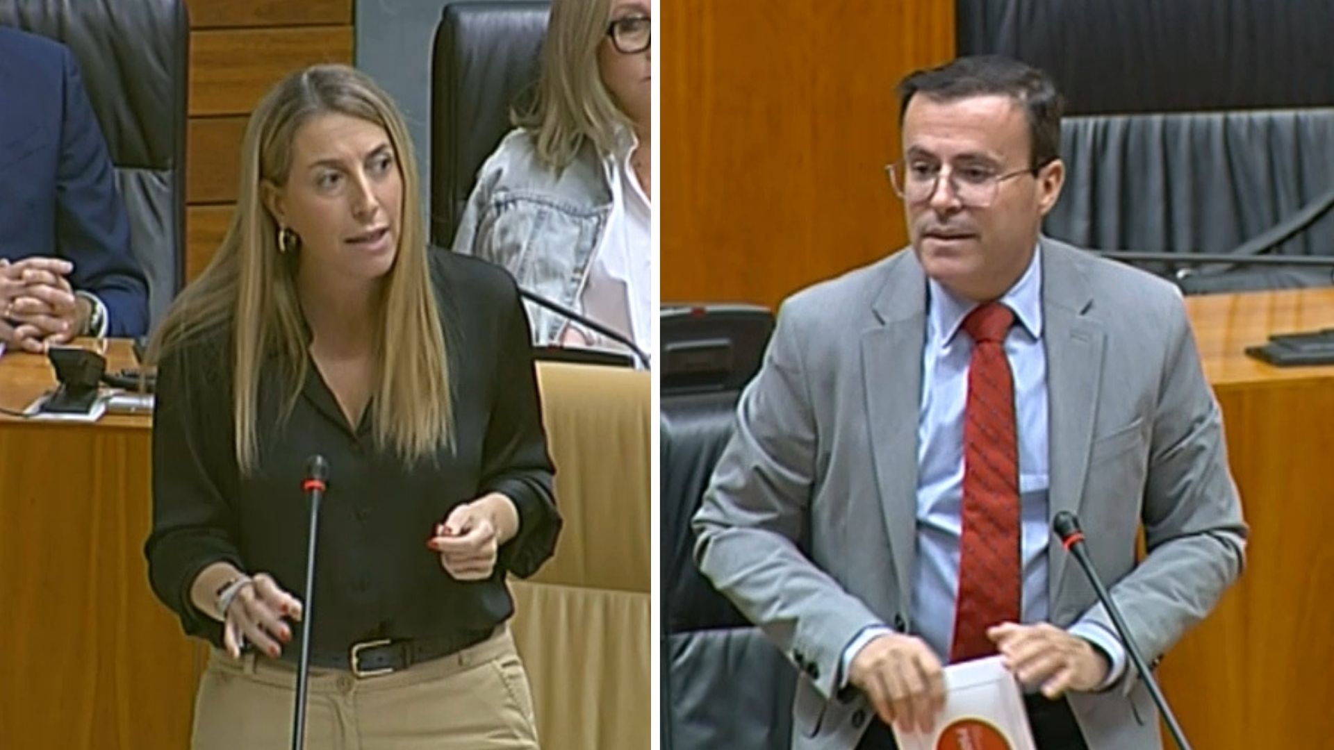 Guardiola y Gallardo se han enzarzado este jueves en el pleno de la Asamblea en relación con la crisis del transporte escolar