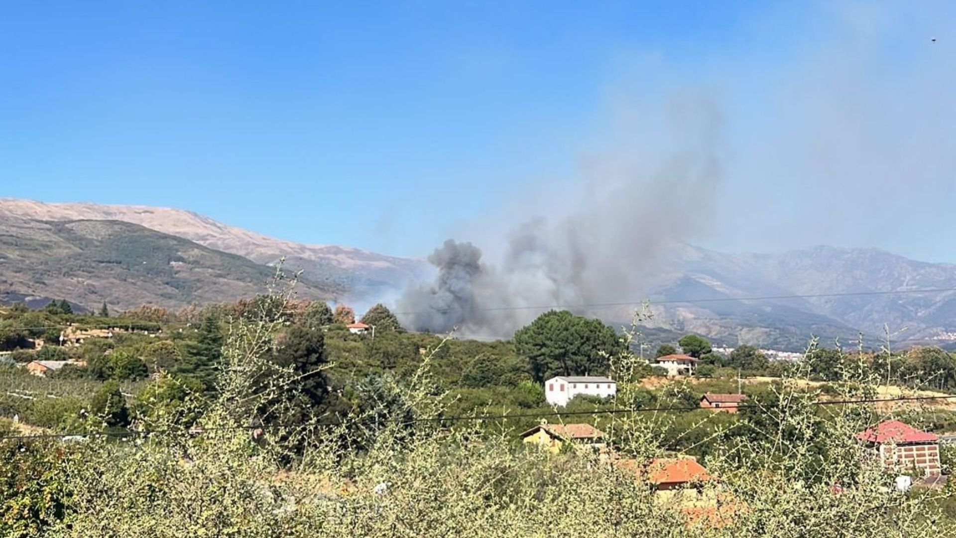 Incendio en Cuacos de Yuste