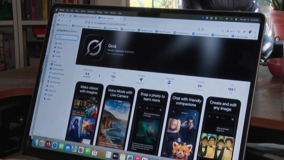 Aplicación de Grok en un ordenador