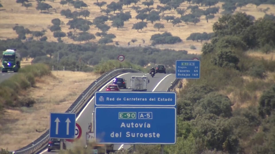 Autovía A-5 a su paso por Extremadura