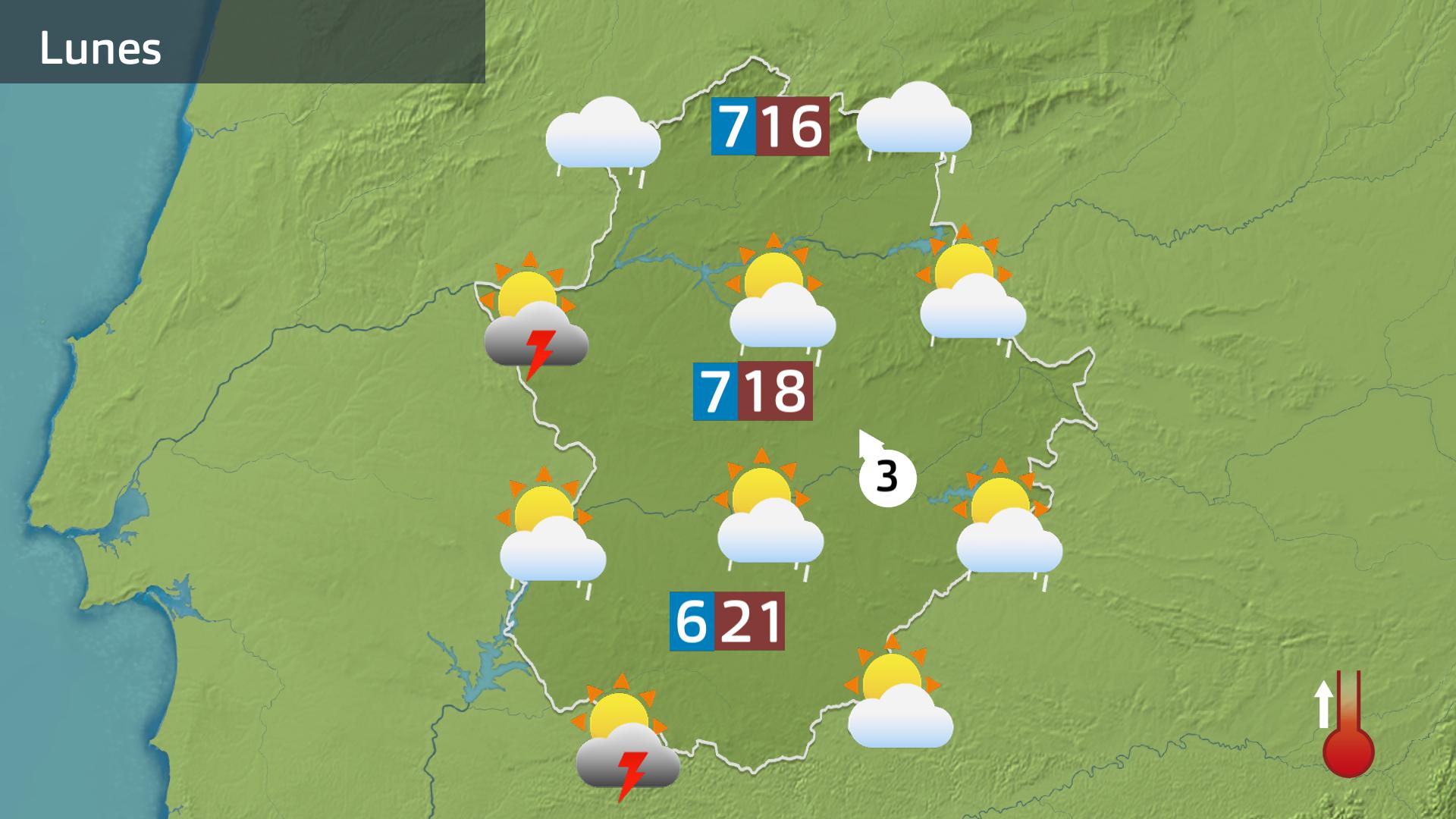 Mapa de previsión del lunes 2 de marzo