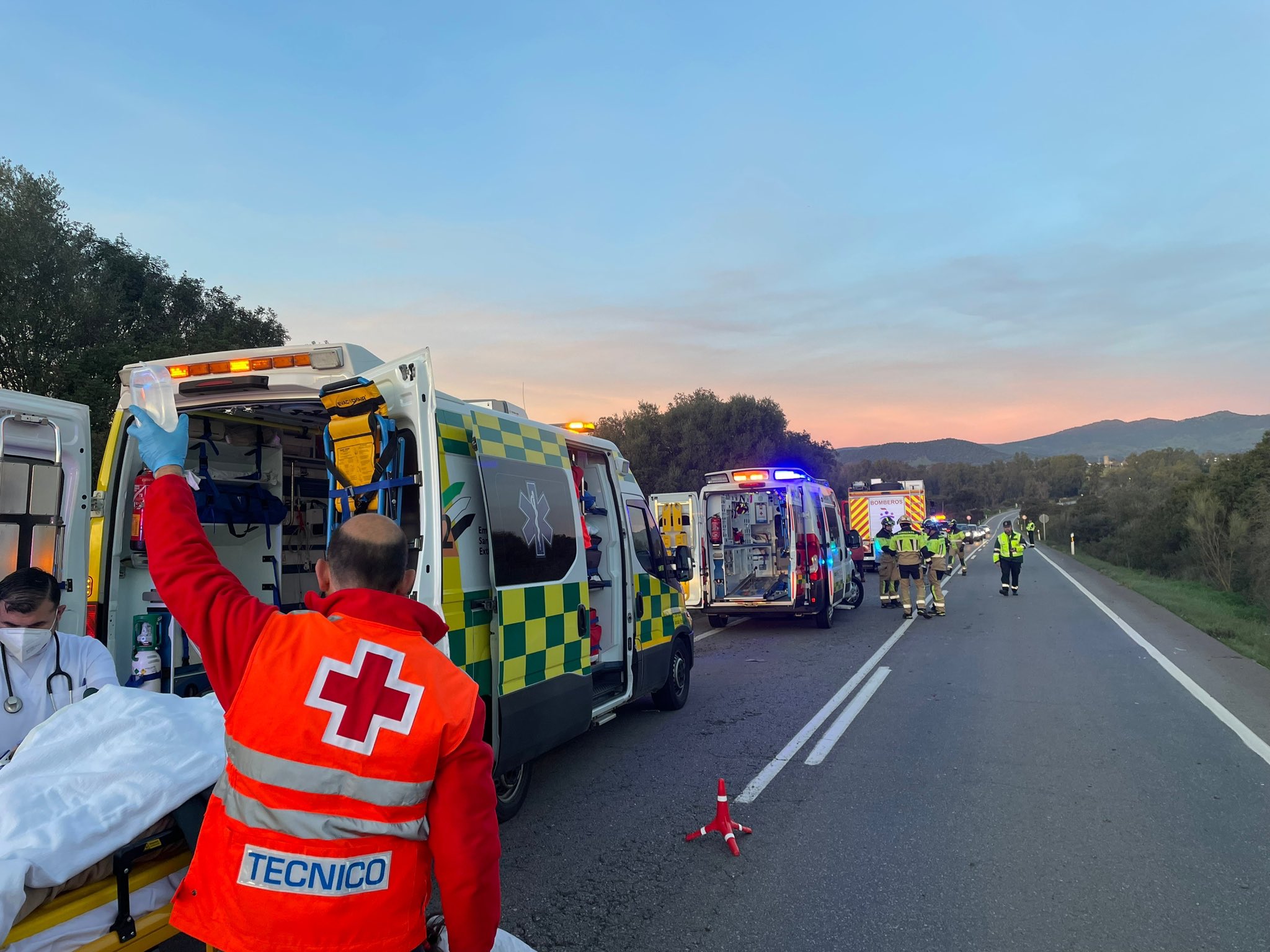 Accidente cerca de Jerez de los Caballeros