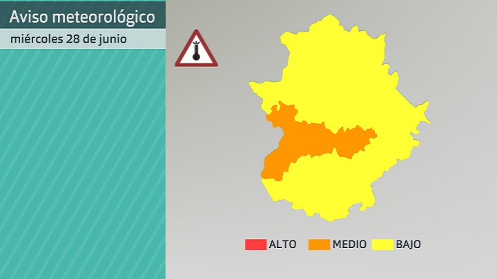 Avisos meteorológicos para hoy miércoles 28 de junio