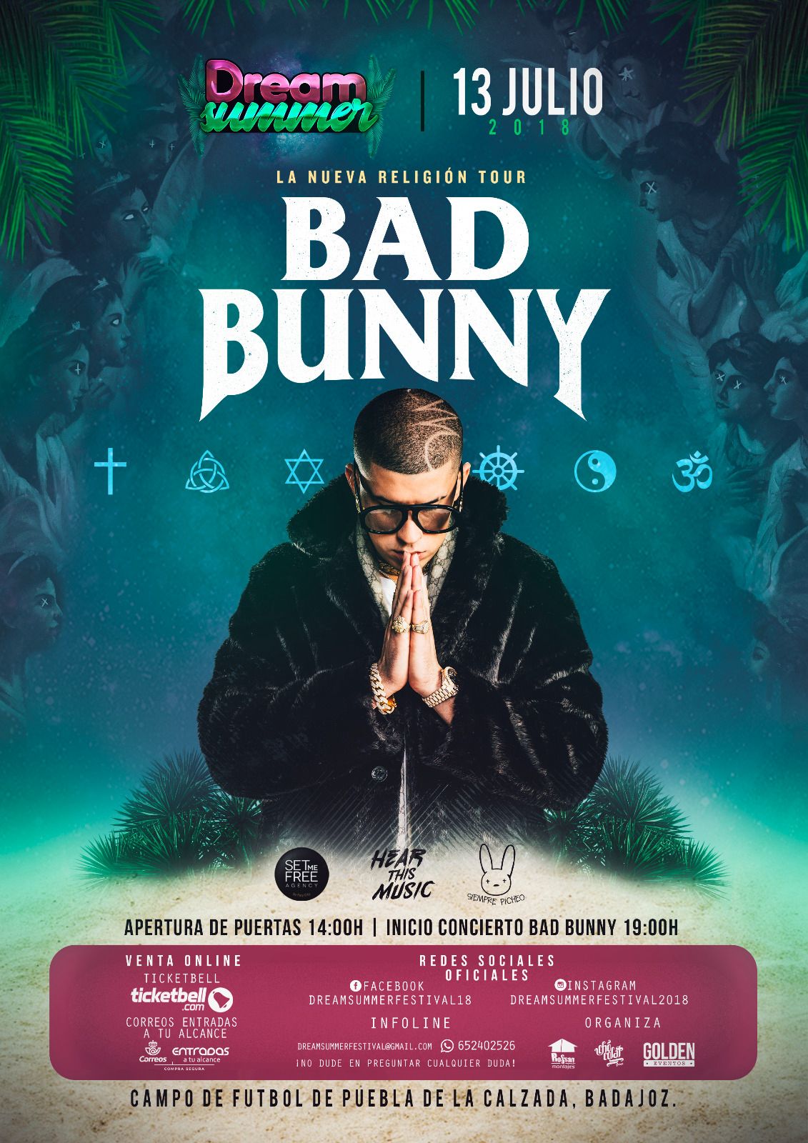 Bad Bunny en el festival Dream Summer de Puebla de la Calzada en 2018