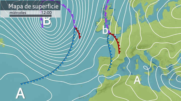 Mapa de presión atmosférica para jueves 10 de marzo