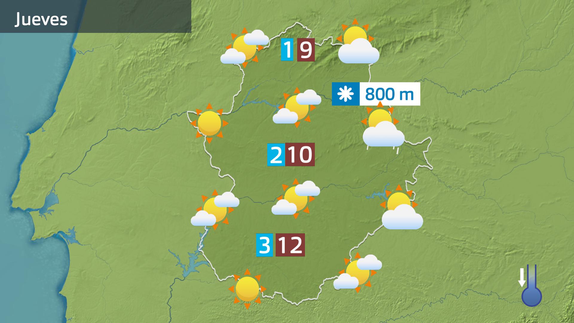 Mapa de previsión para el jueves 25 de diciembre