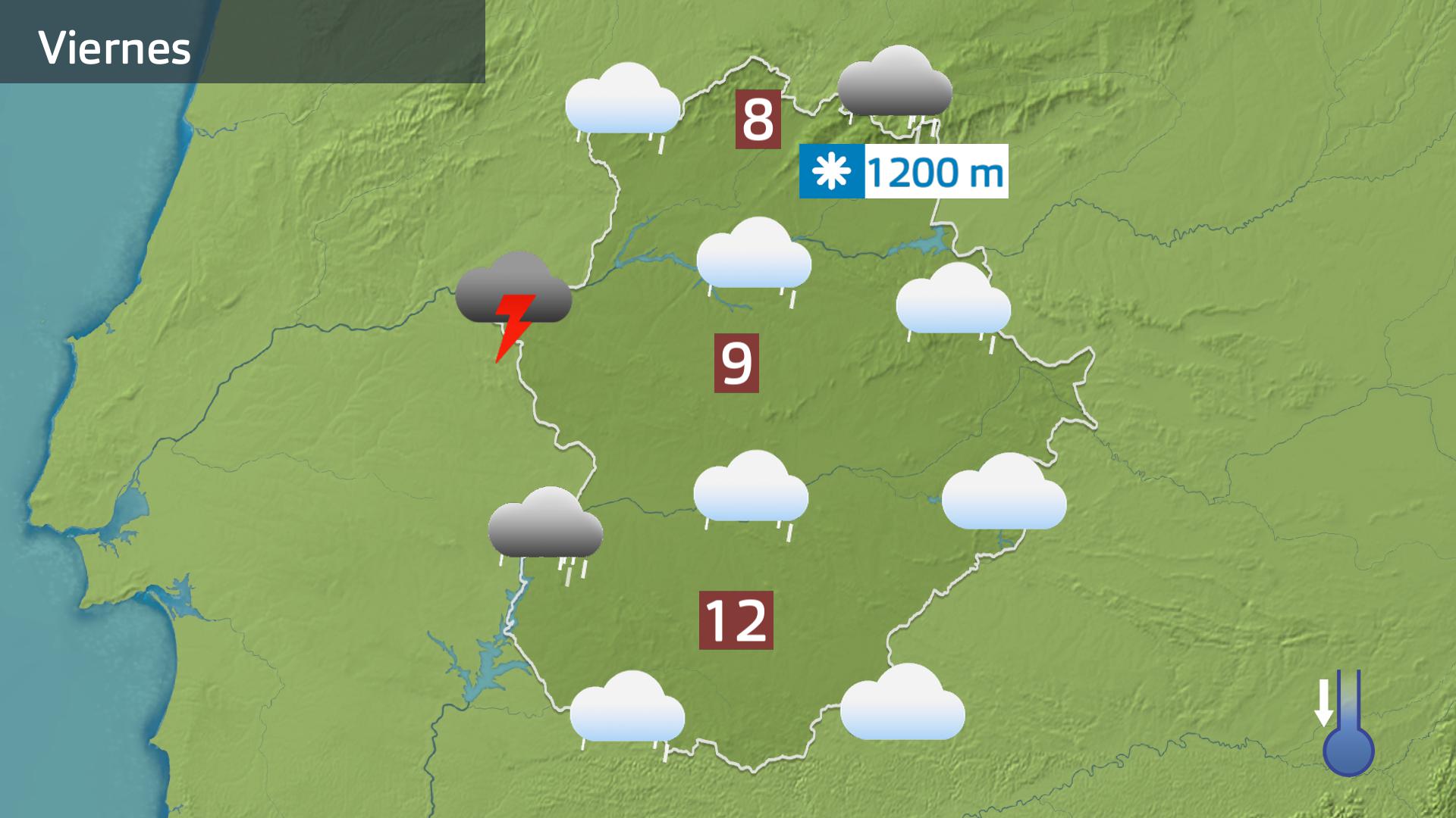 Mapa de previsión para hoy viernes 16 de enero
