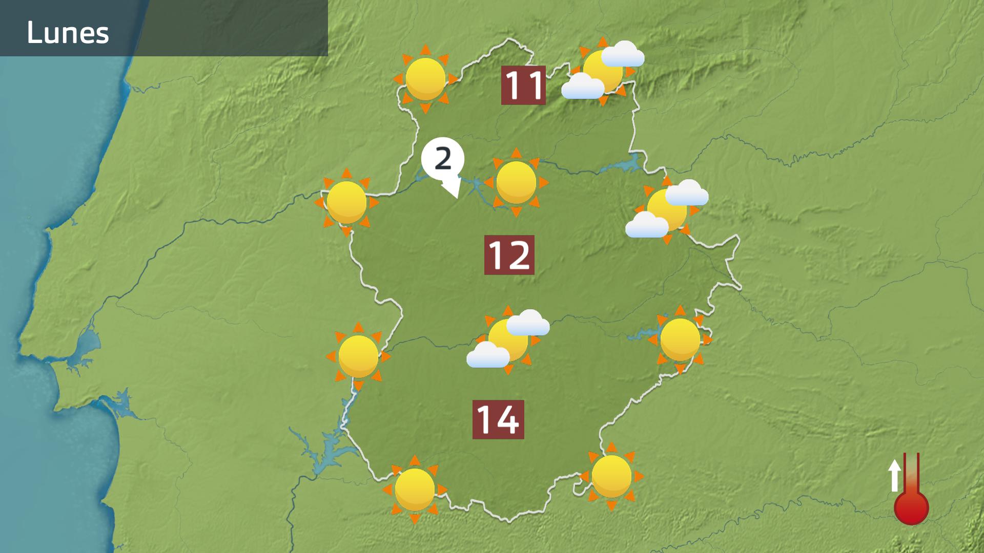 Mapa de previsión para hoy lunes 19 de enero
