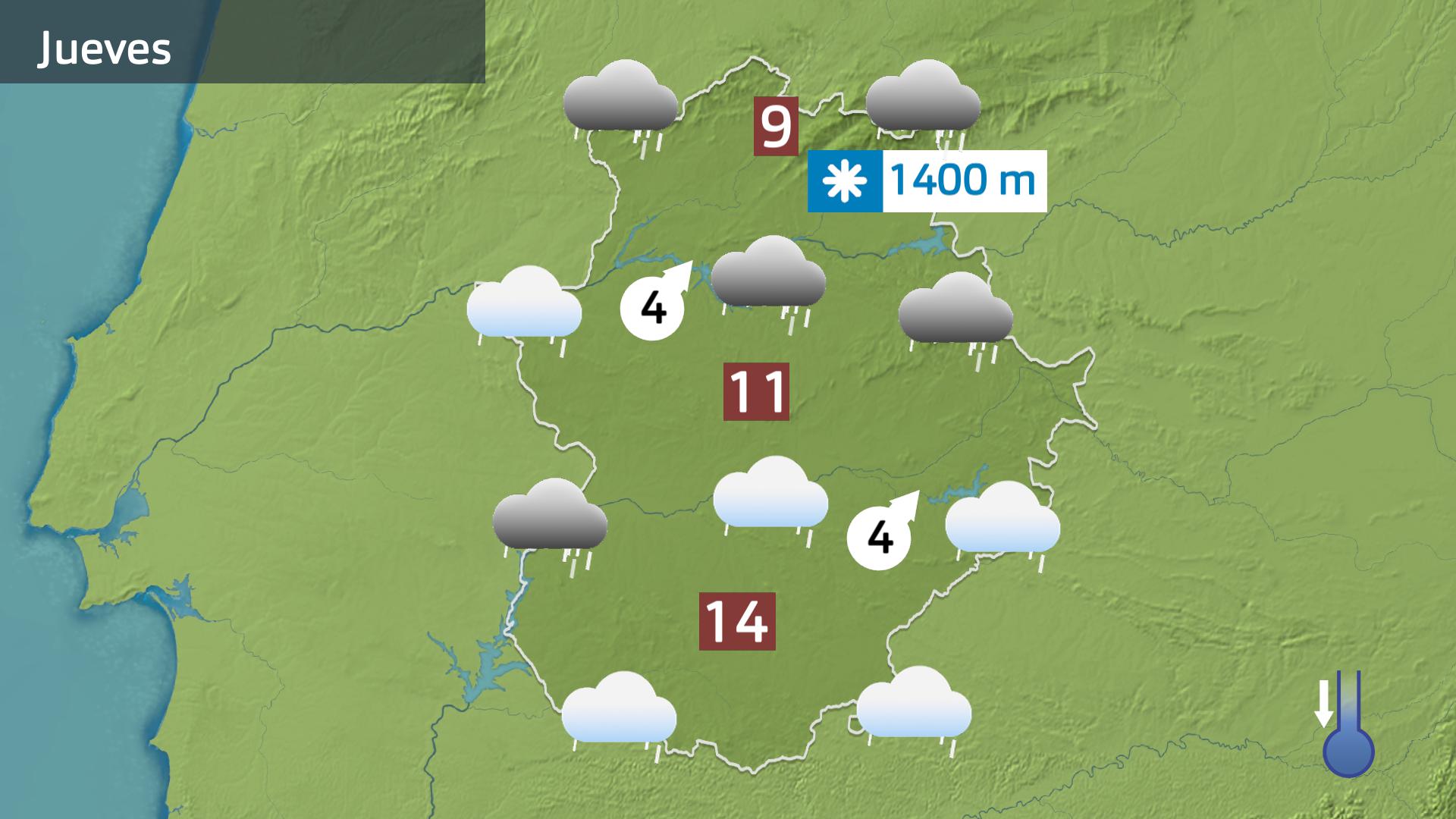 Mapa de previsión para hoy jueves 22 de enero