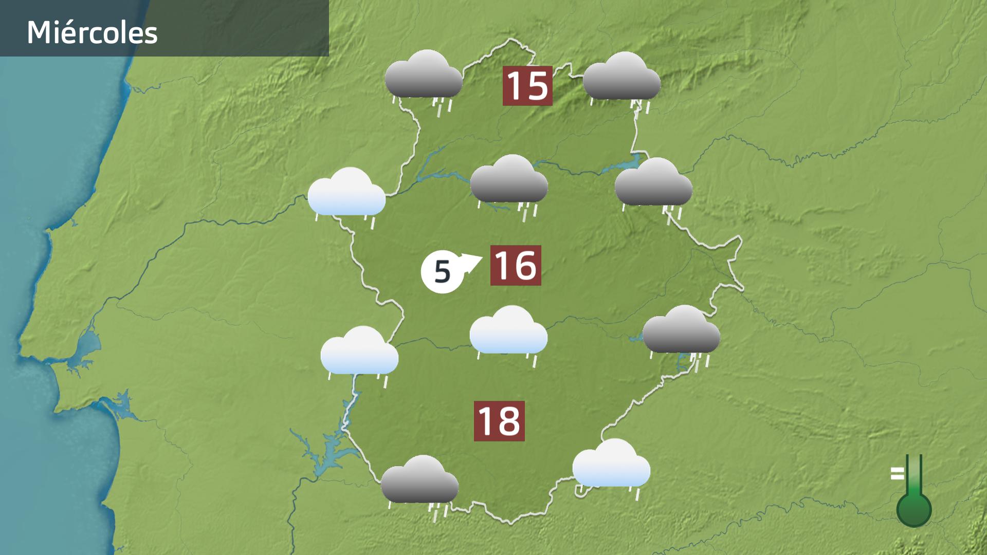 Mapa de previsión para hoy miércoles 11 de febrero