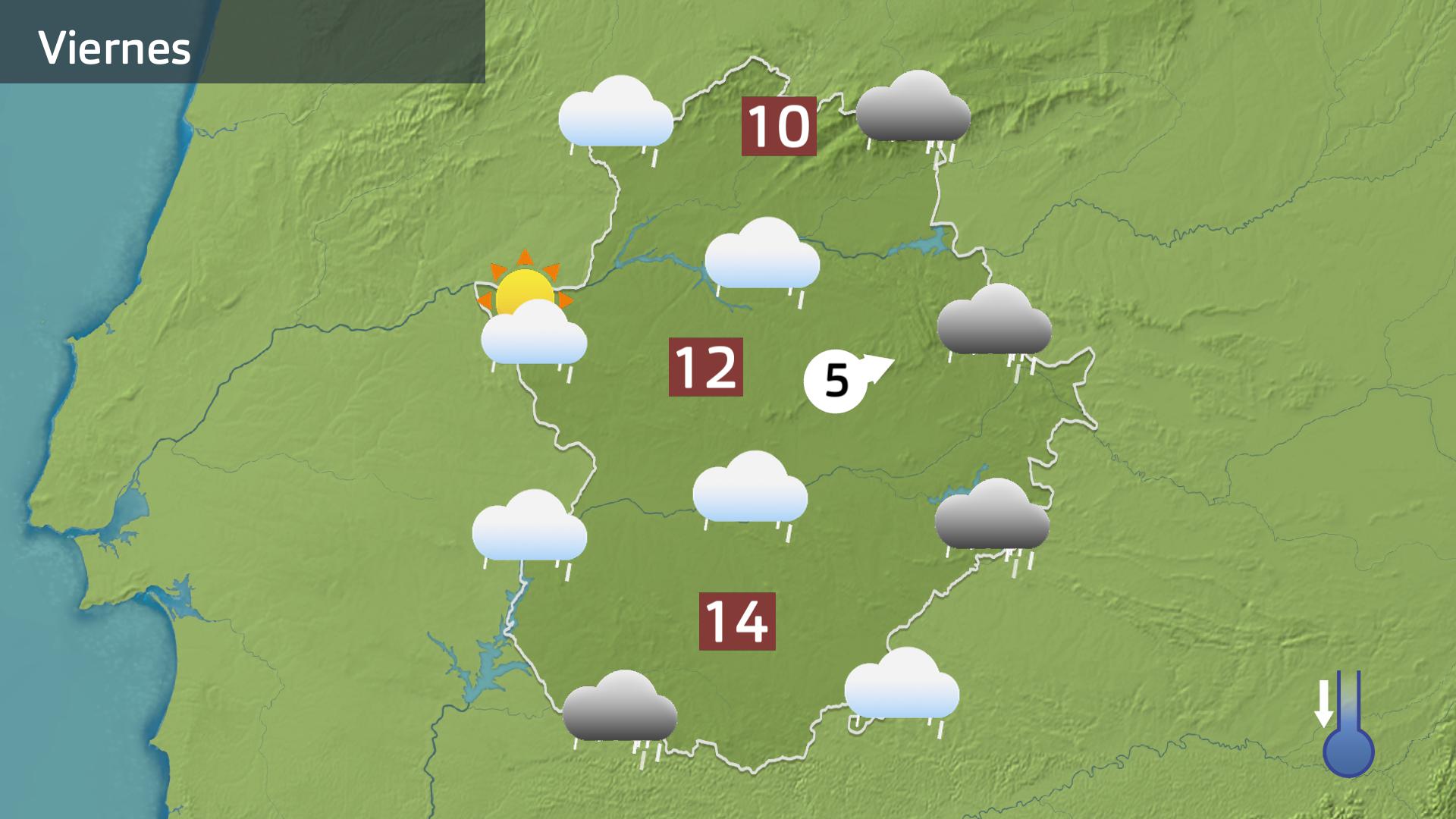 Mapa de previsión para hoy viernes 13 de febrero