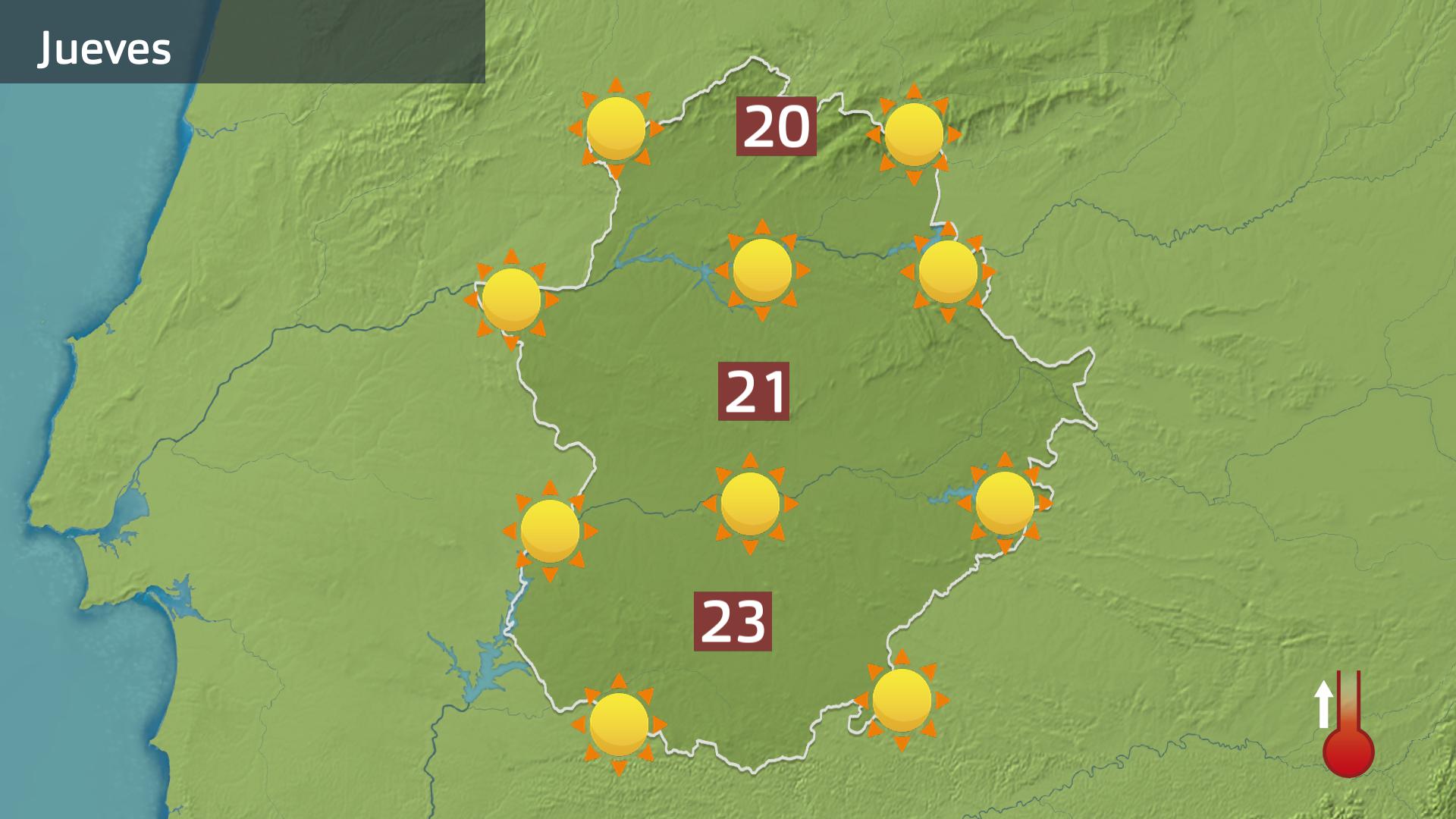 Mapa de previsión para hoy jueves 26 de febrero