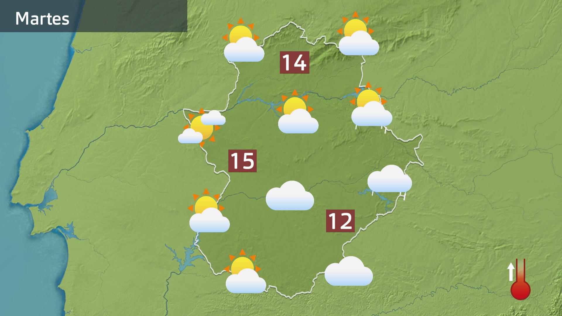 Mapa de previsión para hoy martes 10 de marzo