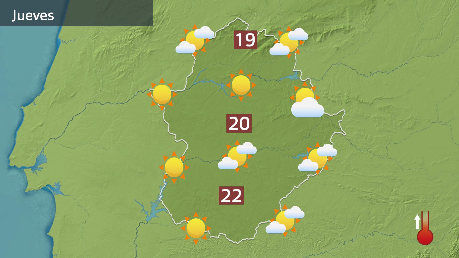 Mapa de previsión para hoy jueves 12 de marzo