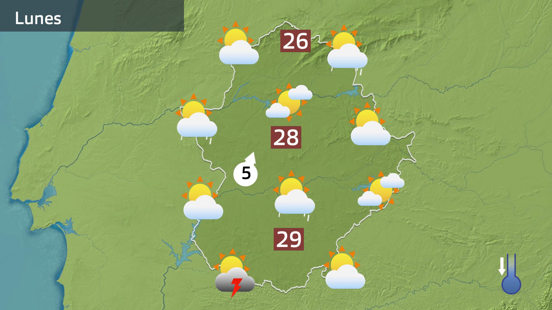 Mapa de previsión para hoy lunes 6 de abril
