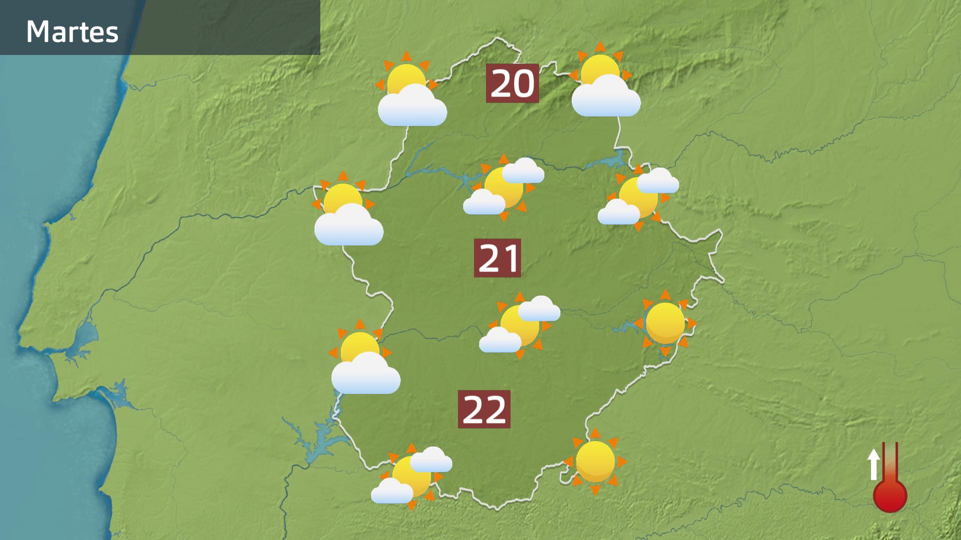 Mapa de previsión para hoy martes 14 de abril