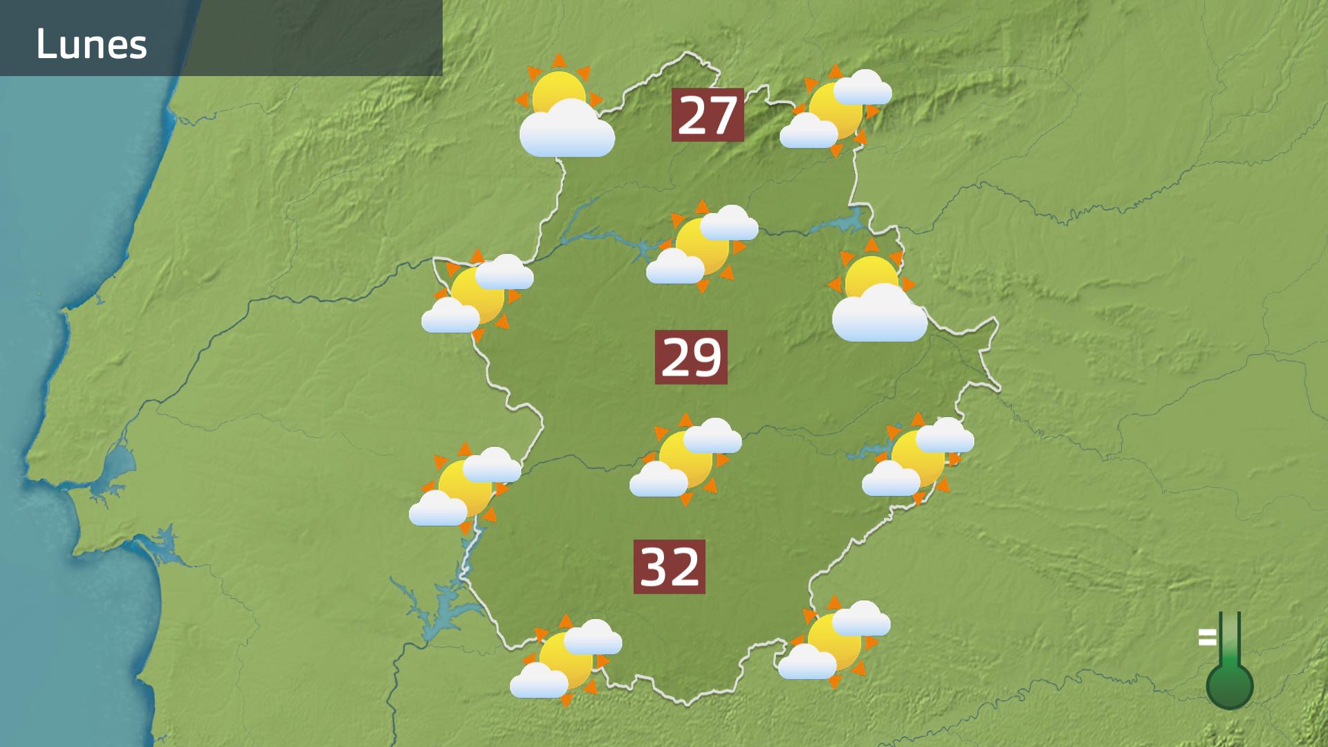 Mapa de previsión para hoy lunes 20 de abril