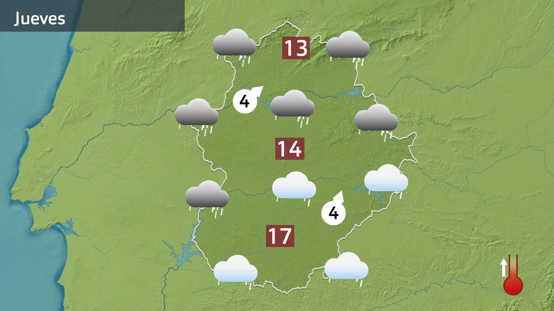 Mapa de previsión para hoy jueves 7 de diciembre