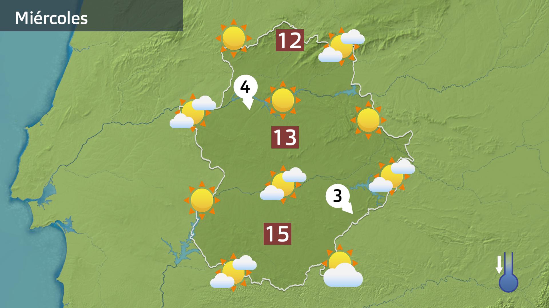 Mapas de previsión para hoy miércoles 13 de diciembre