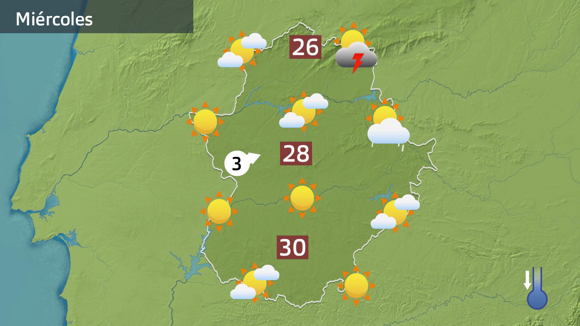 Mapa de previsión para hoy miércoles 11 de junio