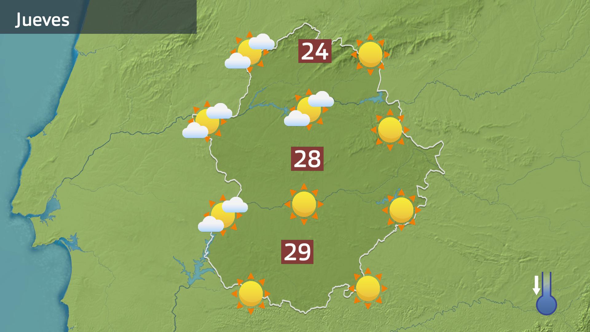 Mapa de previsión para hoy jueves 12 de junio