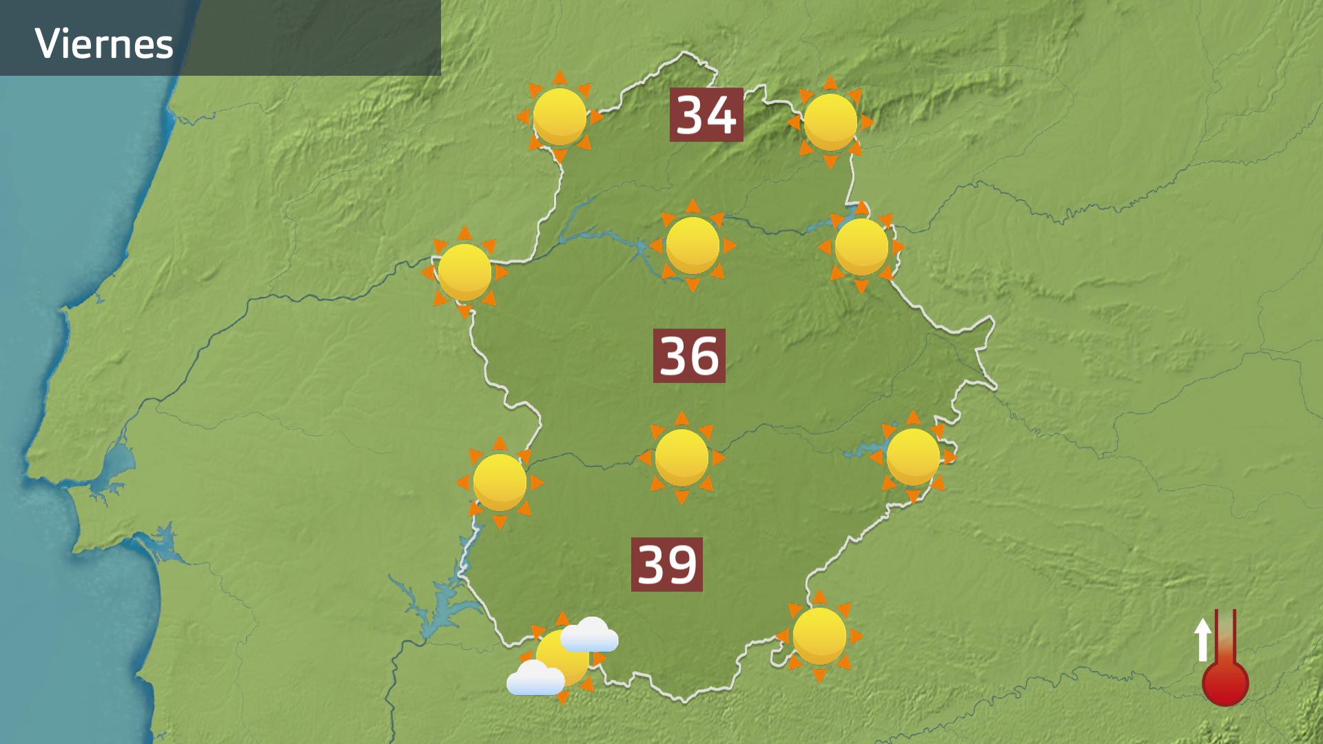 Mapa de previsión para hoy viernes 27 de junio