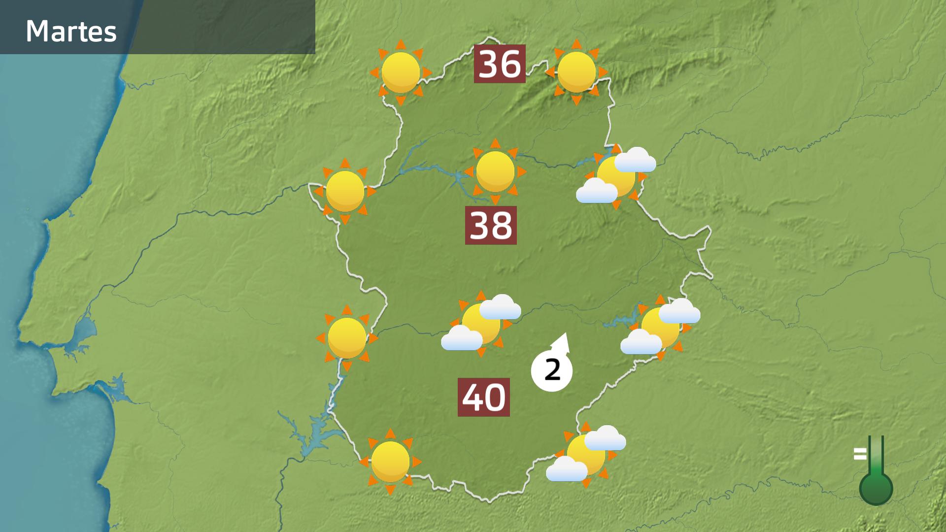 Mapa de previsión para hoy martes 8 de julio