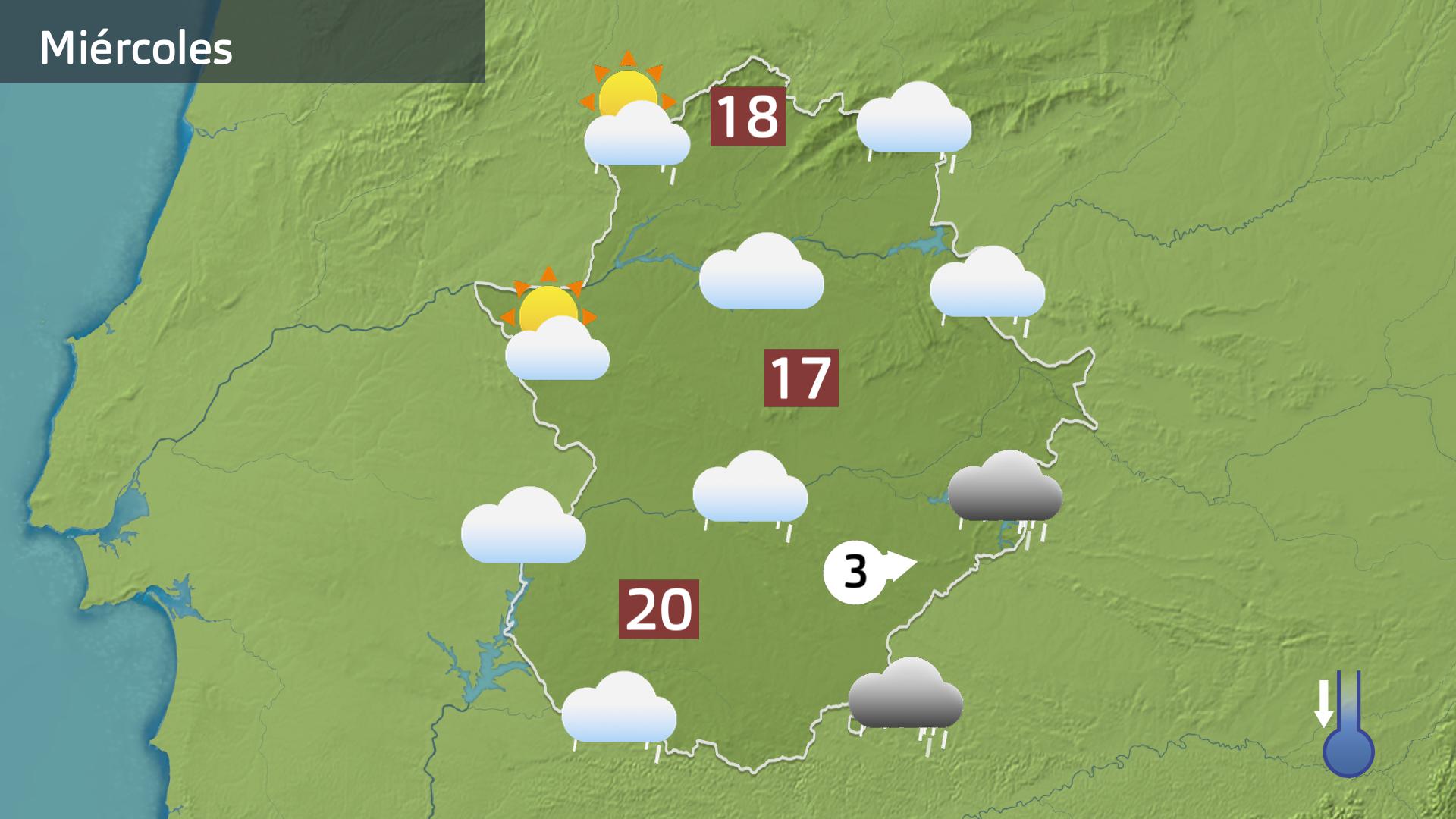 Mapa de previsión para la tarde de hoy miércoles 29 de octubre