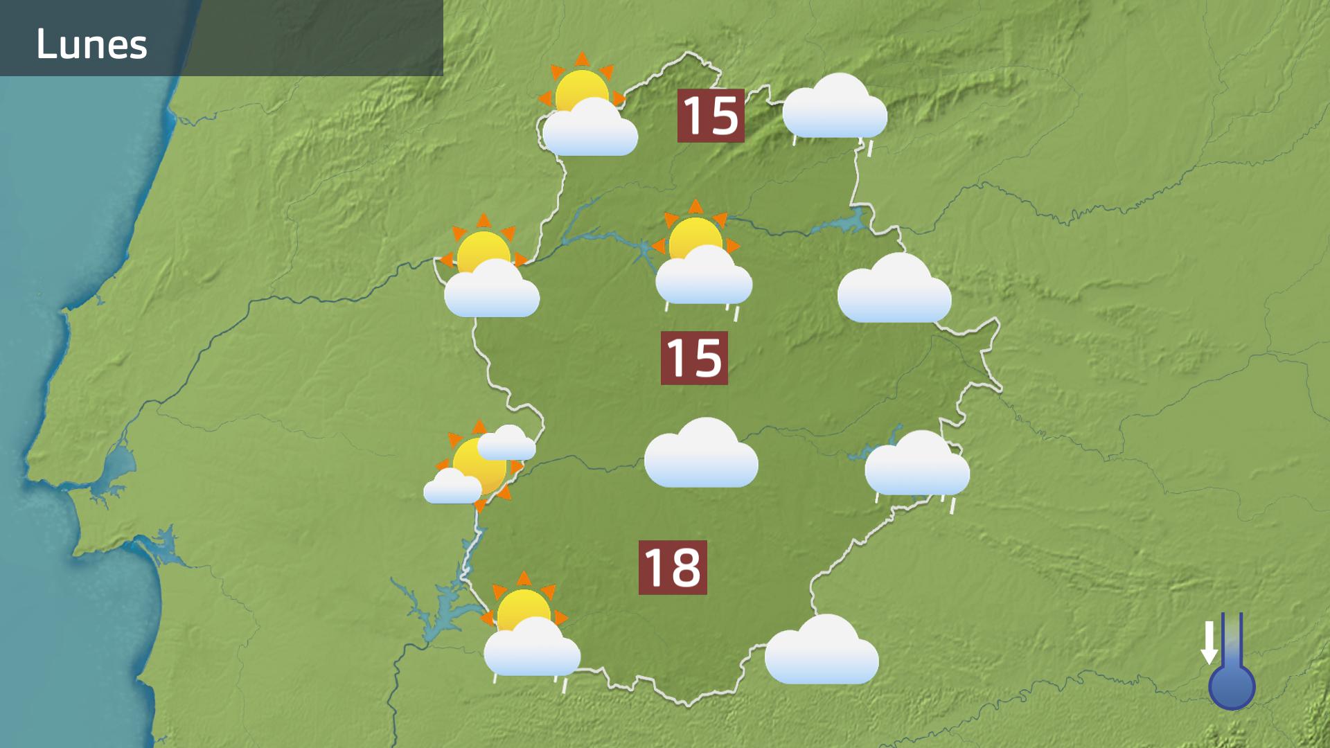Mapa de previsión para hoy lunes 17 de noviembre