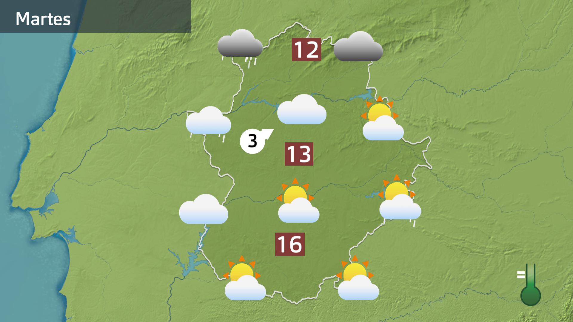 Mapa de previsión para hoy martes 2 de diciembre