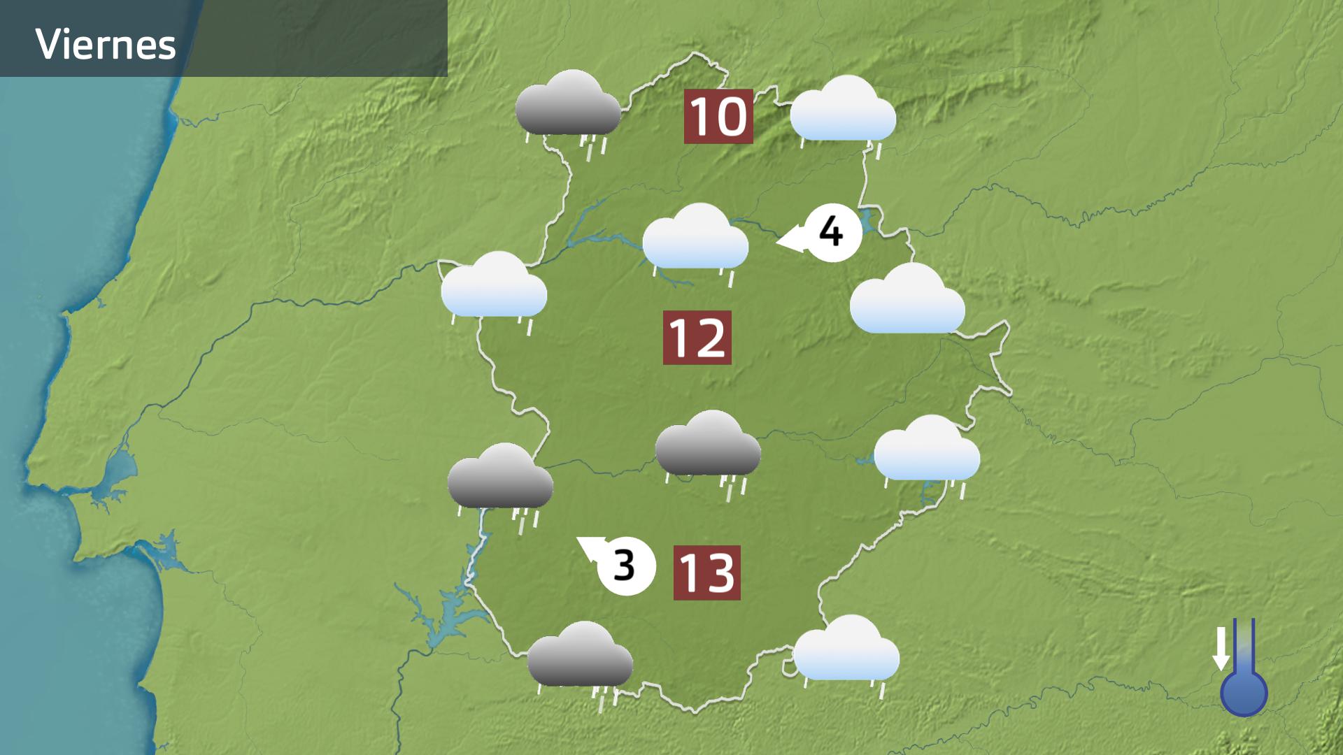 Mapa de previsión para hoy viernes 12 de diciembre