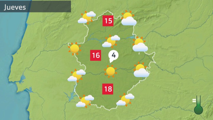 Mapa de tiempo previsto para hoy jueves 17 de marzo