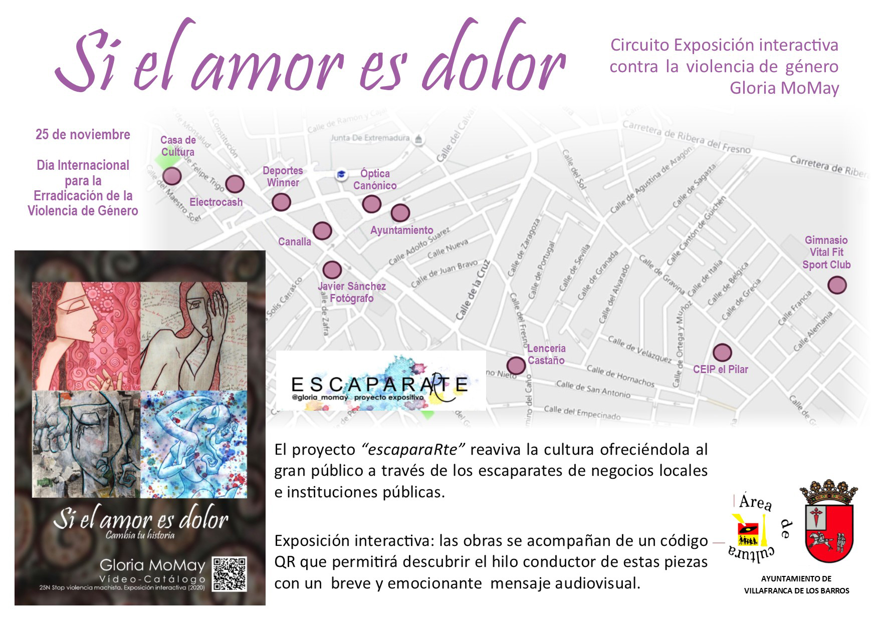 Plano del circuito de la exposición interactiva a través del proyecto 'Escapararte'