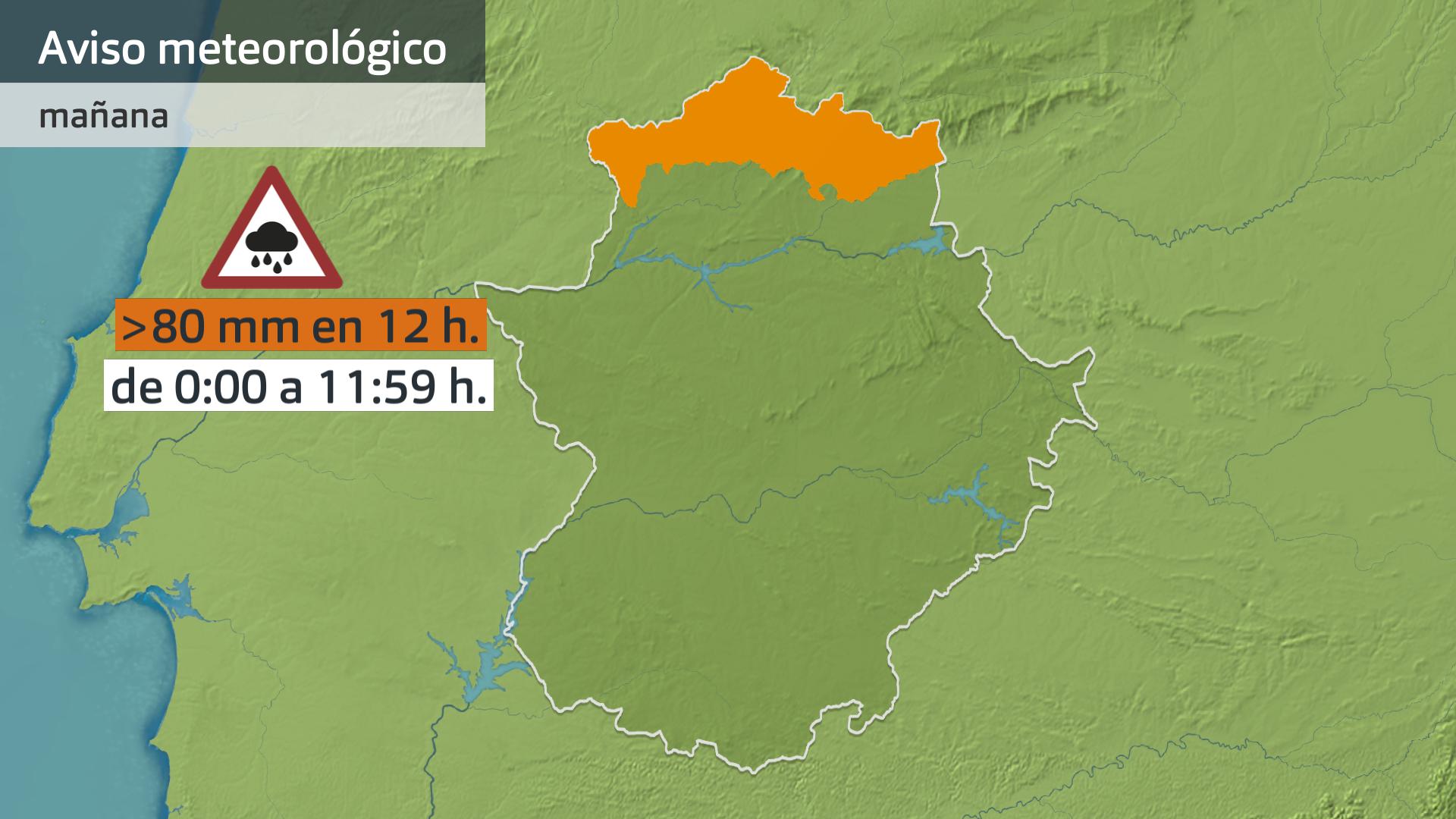Mapa de avisos para el 26 de enero