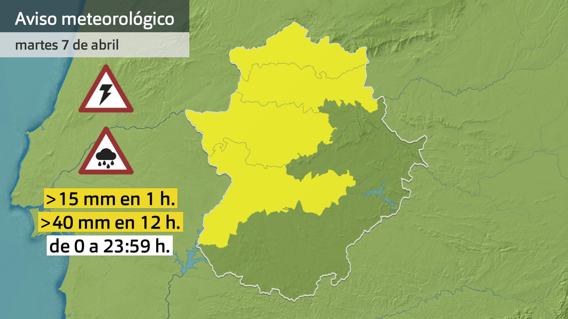 Avisos meteorológicos para el 7 de abril
