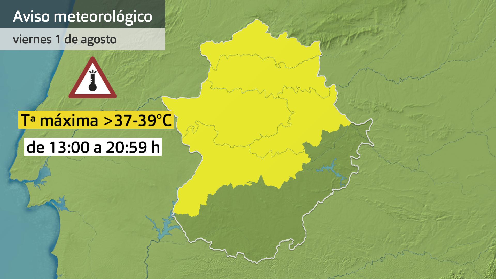 Mapa de avisos de 1 de agosto
