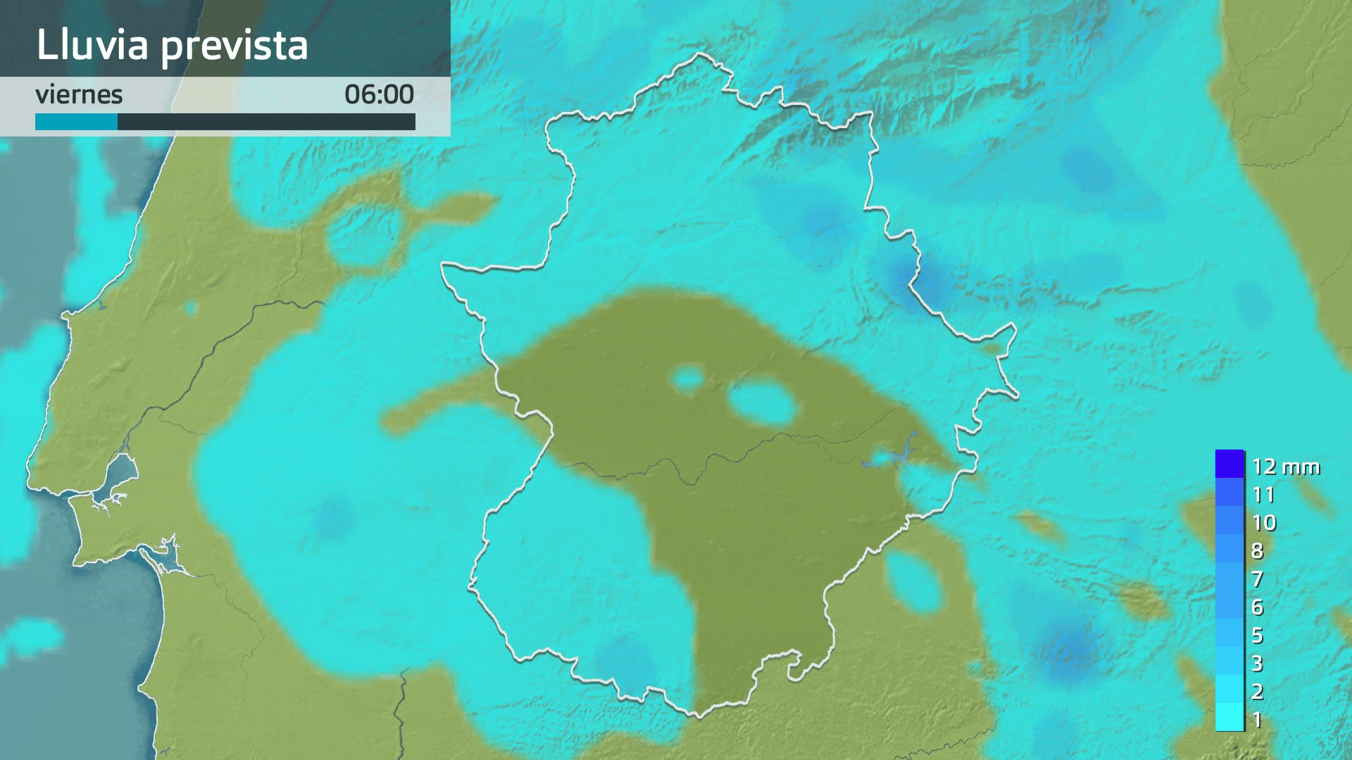 Lluvia prevista para hoy viernes 6 de marzo