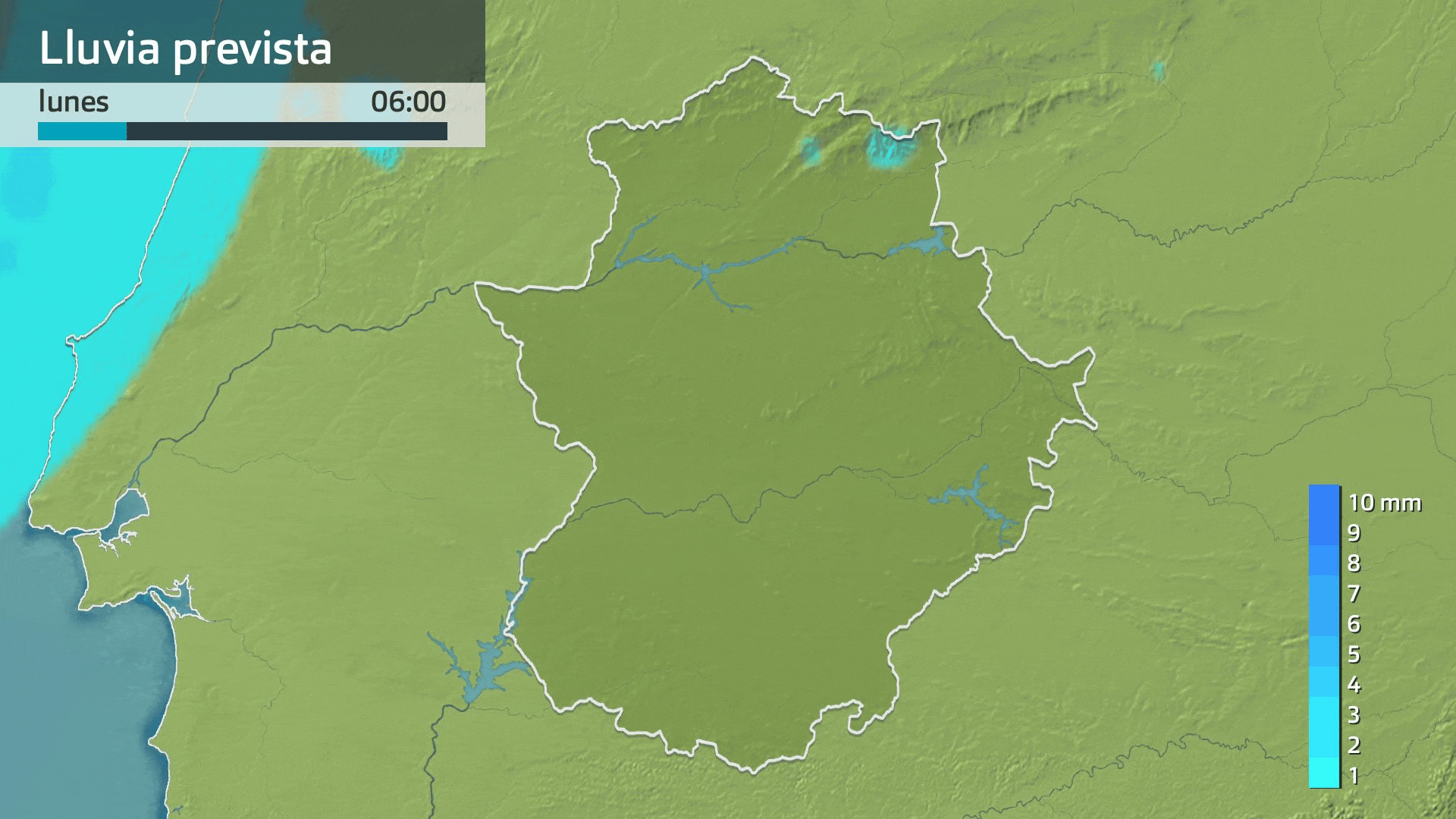 Lluvia prevista para hoy lunes 9 de marzo