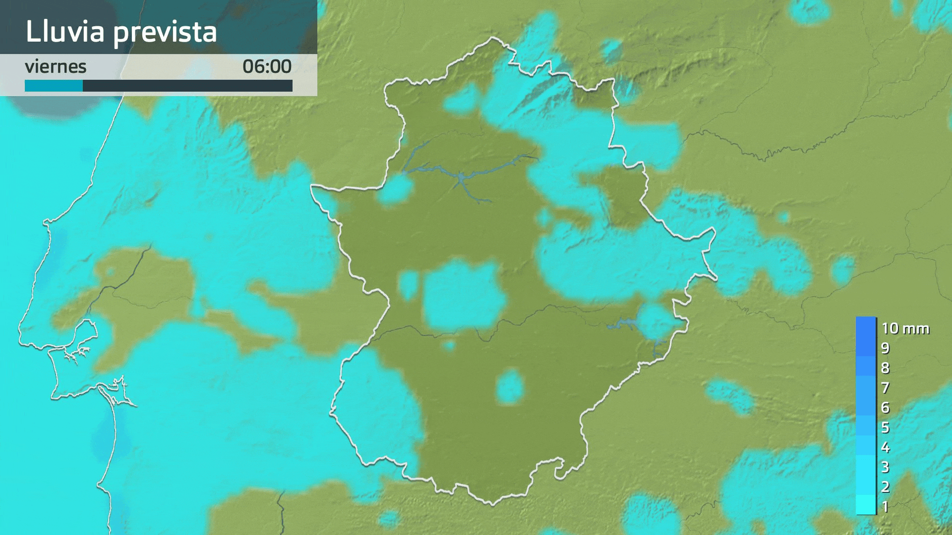 Lluvia prevista para hoy viernes 6 de febrero
