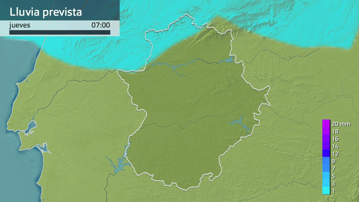 Lluvia prevista para estas próximas horas