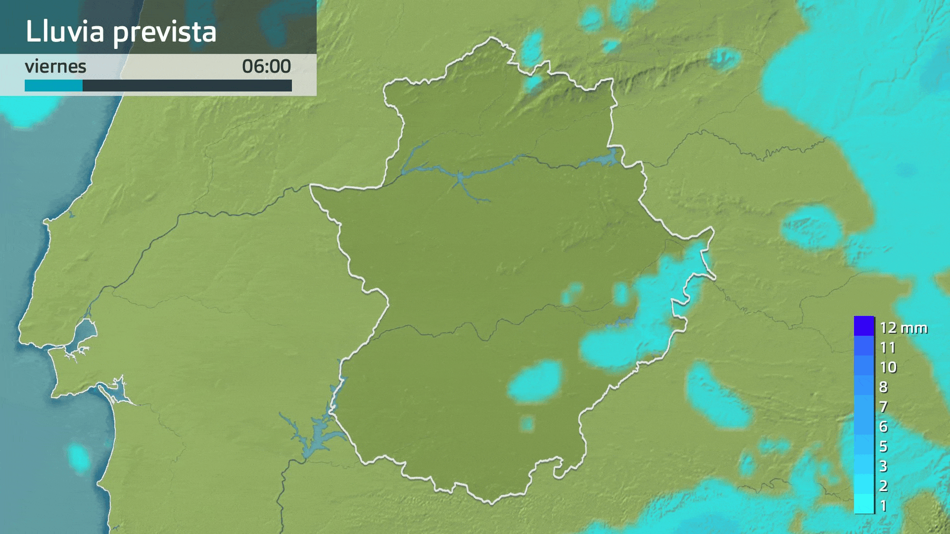 Lluvia prevista para hoy viernes 16 de enero