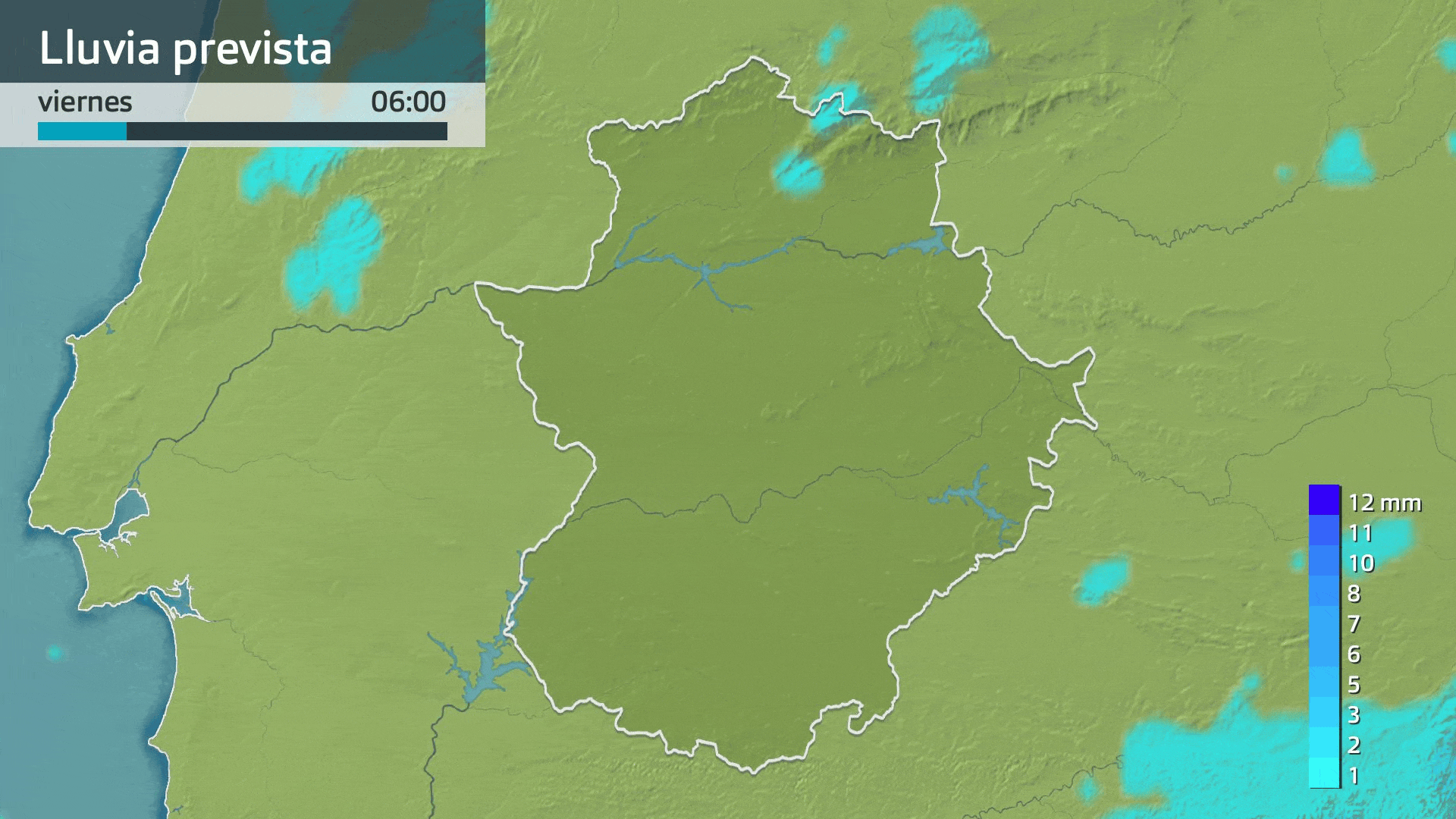 Lluvia prevista para hoy viernes 23 de enero