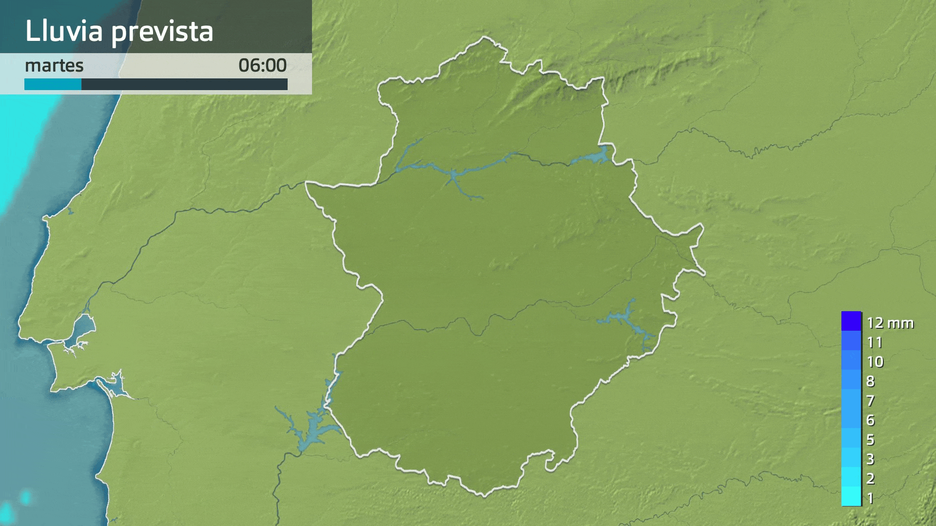 Lluvia prevista para hoy martes 9 de diciembre