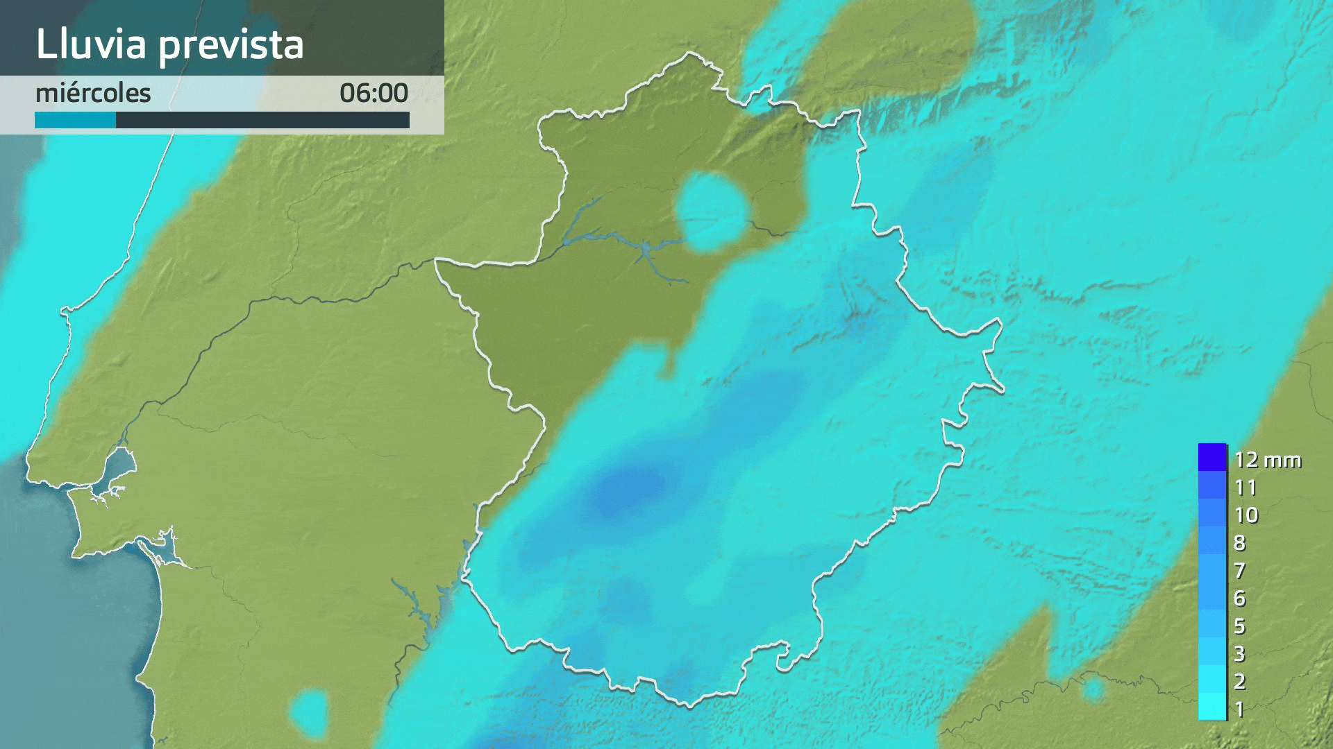 Lluvia prevista para hoy miércoles 10 de diciembre