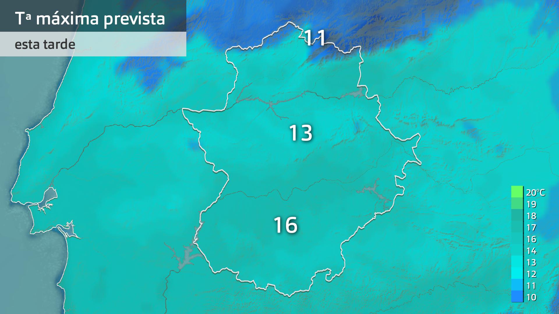 Temperatura máxima prevista para hoy miércoles 13 de diciembre