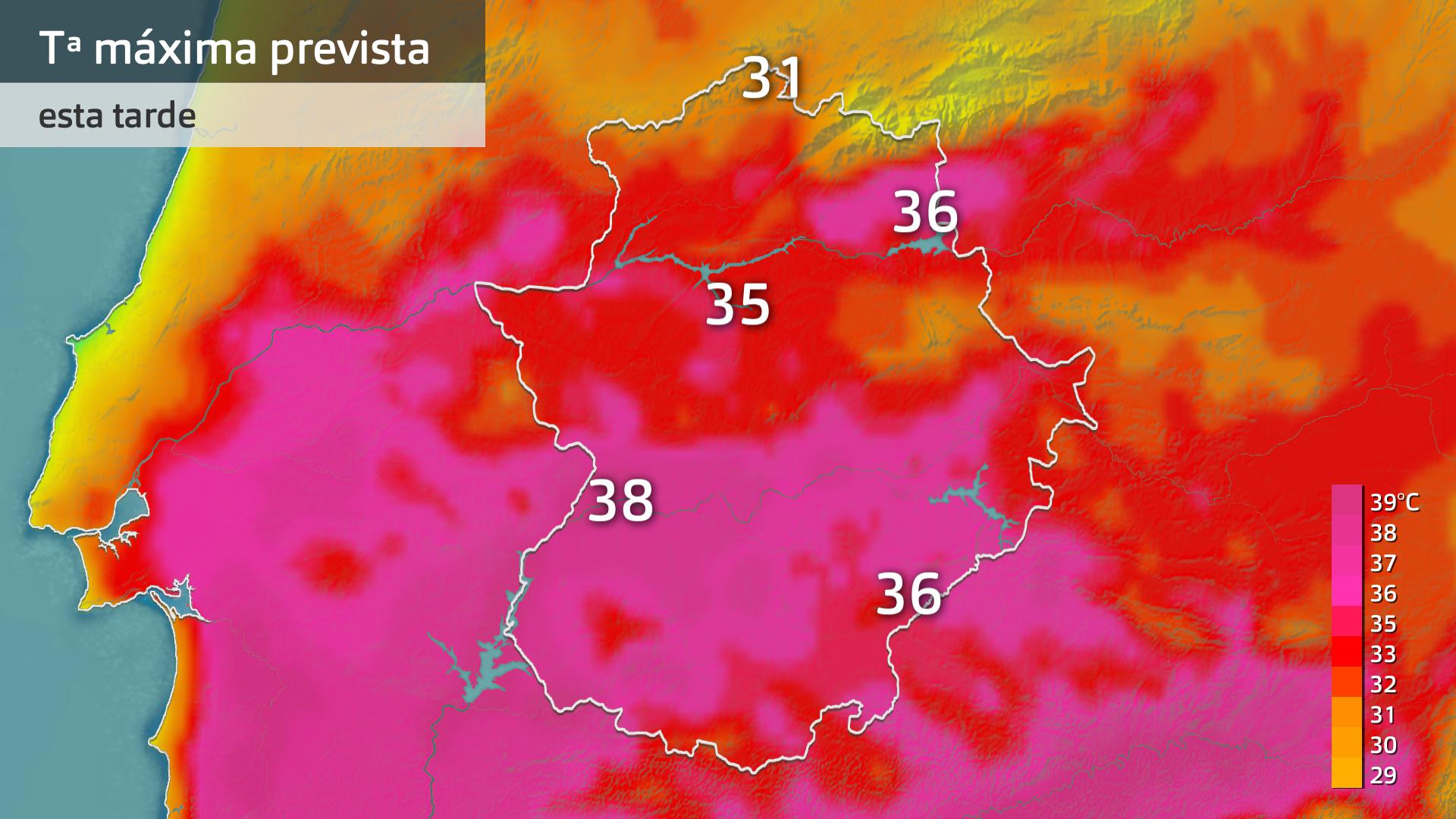 Temperatura máximas prevista para hoy miércoles 28 de mayo