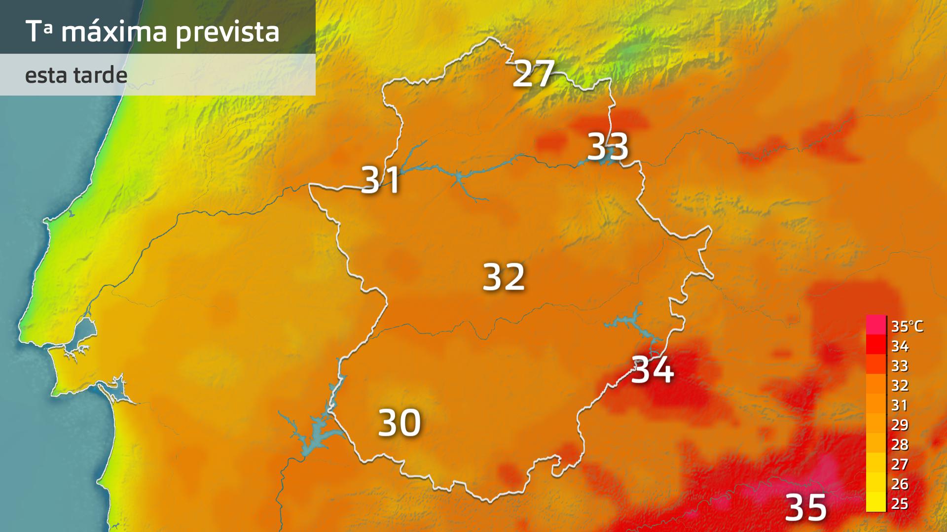 Temperatura máxima prevista para hoy viernes 6 de junio