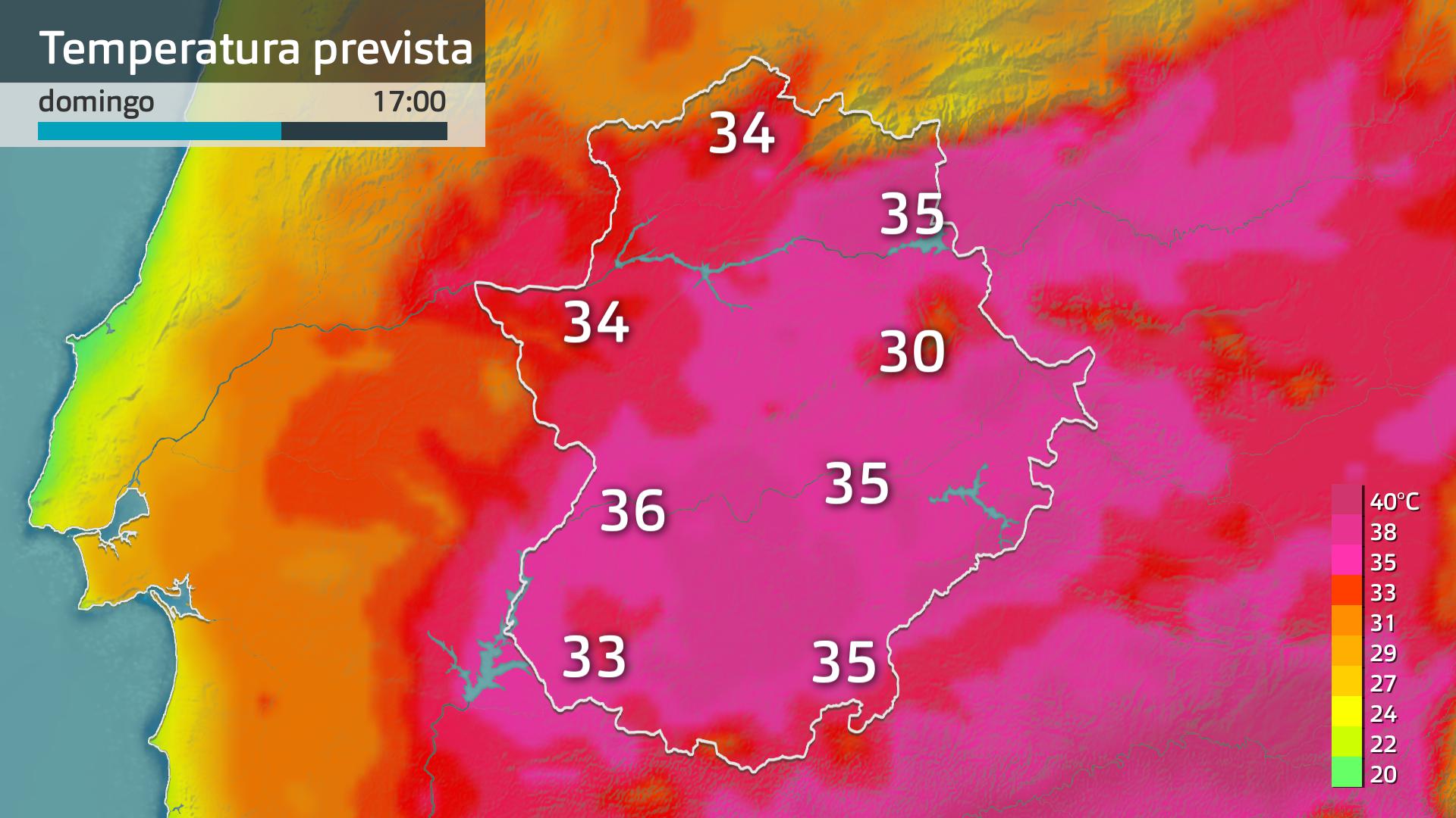 Temperatura máxima prevista