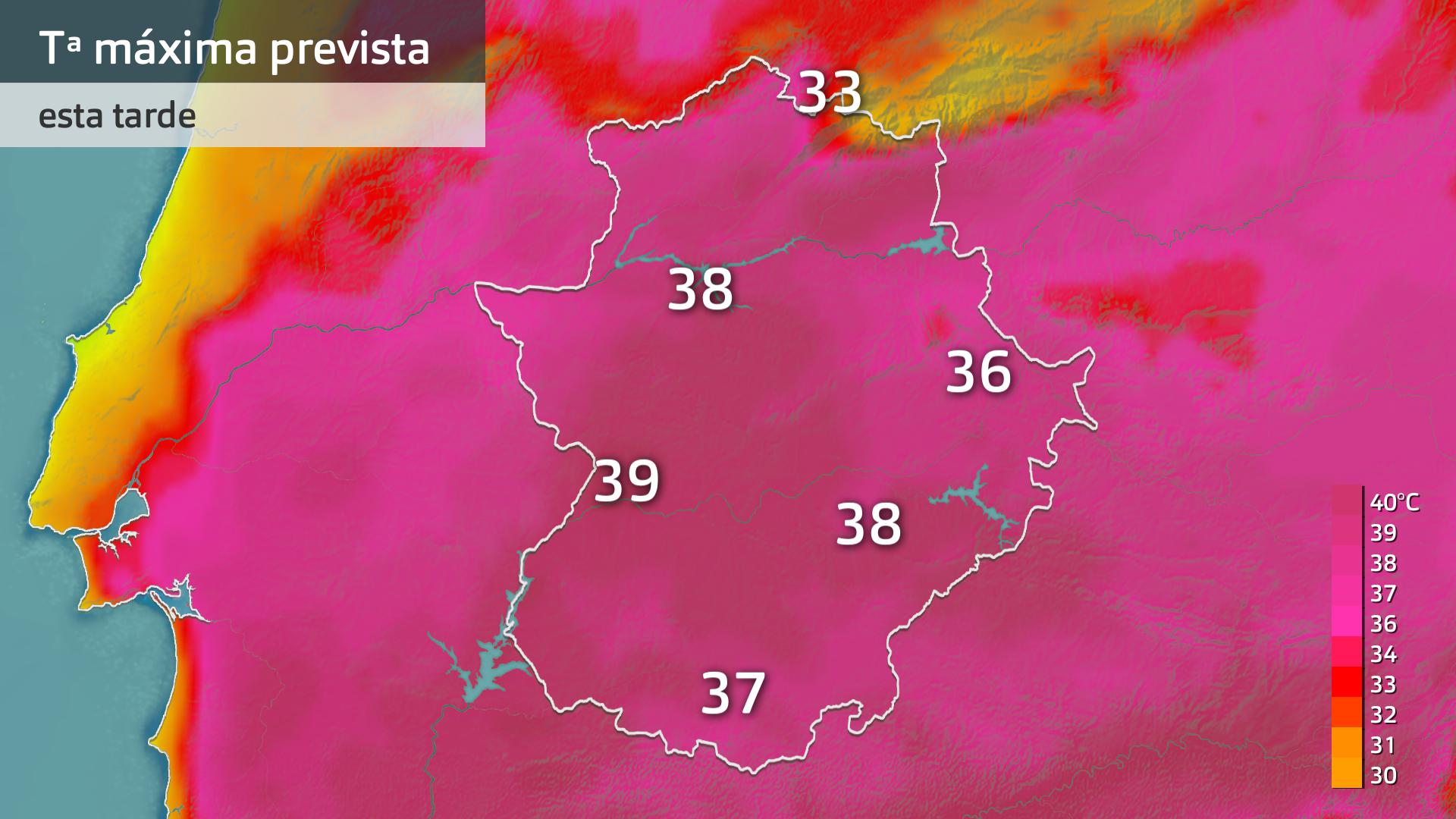 Temperatura máxima prevista para hoy viernes 27 de junio